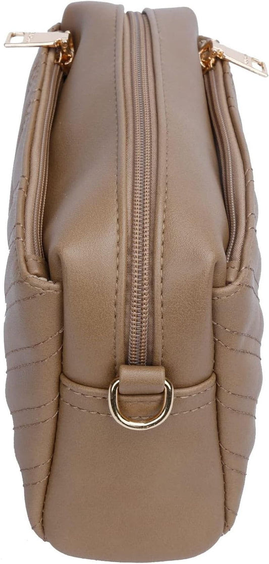 Triple Zip Lightweight Small Crossbody Bags for Women Quilted Shoulder Purses and Handbags